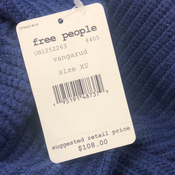 NWT Free People Sea Bright Pullover / Blue - Picture 6 of 8